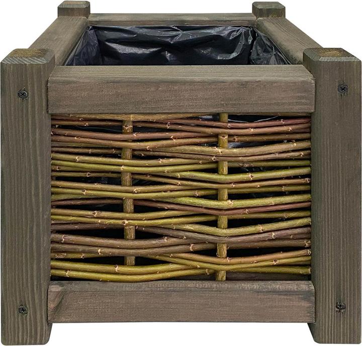 Image du produit Natura Punto Bac à fleurs en rotin et bois (30 cm)