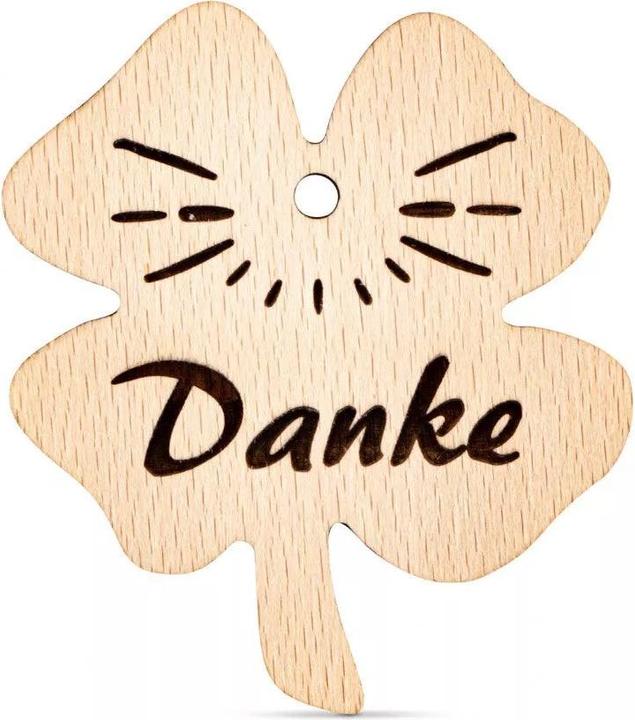 Image du produit ZNatur Pendentif trèfle Décoration cadeau avec gravure Merci No.69