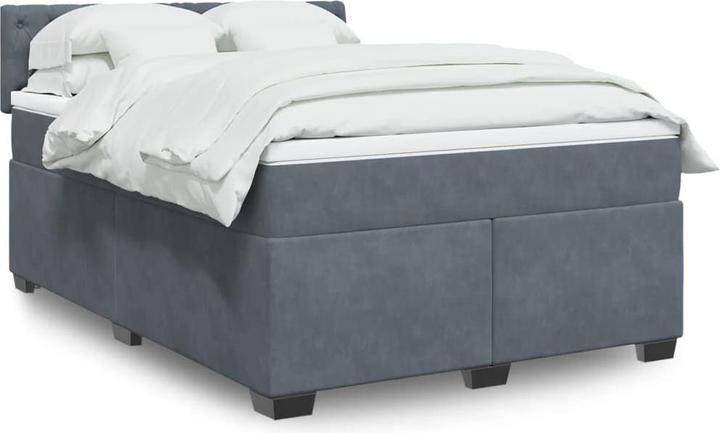 Actual product image VidaXL Bo x spring bed with mattress 160 x 200 cm velvet (160 x 200 cm, 160 x 200 cm)