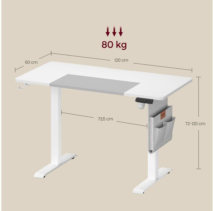 Produktbild Songmics Tischgestell mit Platte (120 x 60 x 120 cm)
