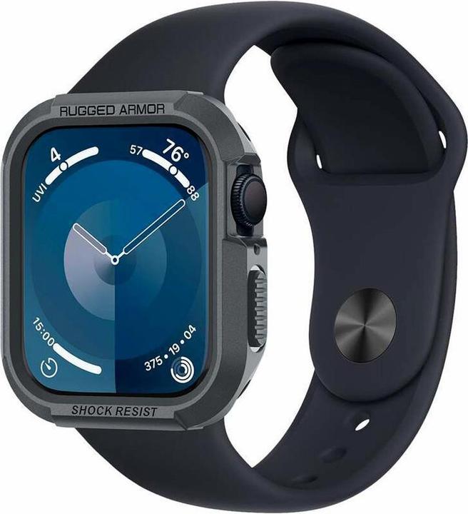 Actual product image Spigen Apple Watch 9/SE RugArm Drk Gr