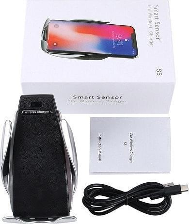 Actual product image PhoneLook Elegant mobile phone holder for the car Smart Sensor + Wireless charging incl. USB-C