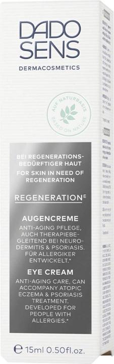 Nutritional values and ingredients Dado Sens REGENERATION E Eye Cream - Skin in Need of Regeneration (Crème, 15 ml, Day, Night)
