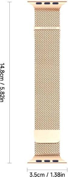 Actual product image Dux Ducis Milanese Pro Bracelet Apple Watch 42/44/45/49MM - Gold (42 mm, 45 mm, 49 mm, 44 mm, Stainless steel)