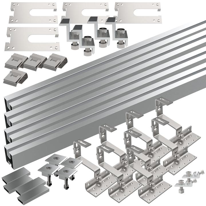 Revolt 102-teiliges Dachmontage-Set für 6 Solarmodule