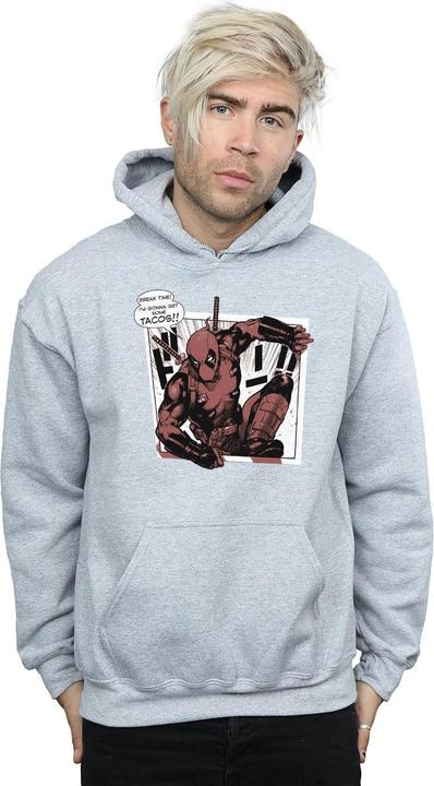 Actual product image Mens Deadpool Breaktime Tacos Hoodie (S)
