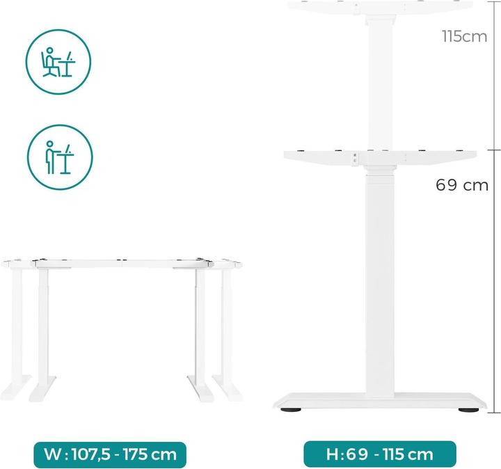Actual product image Songmics Höhenverstellbares Schreibtischgestell
