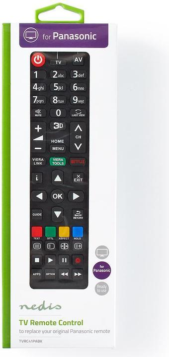 Produktbild Nedis Replacement Remote Control Suitable for: Panasonic Fixed 1 Device Netflix Button/Viera Link Bu (Gerätespezifische Fernbedienung, Infrarot)