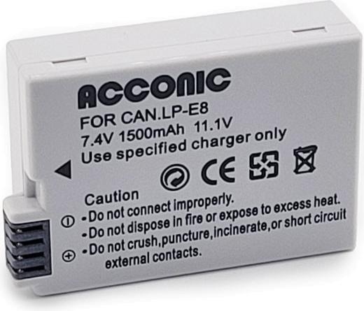 Produktbild Acconic Akku f. Canon EOS 550D 600D 650D 700D LPE8 LP-E8 LP-E8+ (Akku)
