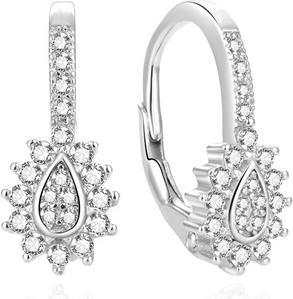 Produktbild Beneto Glittering silver earrings with zircons AGUC2154L (L)