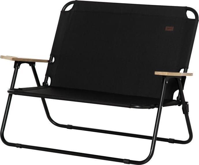 Actual product image Swisshandel24 Campingstuhl 2-Sitzer klappbar tragbar Gartenstuhl Regiestuhl bis 160 kg Schwarz