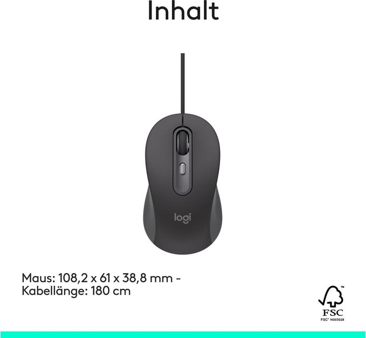 Immagine prodotto Logitech LOGI Wired Mouse M520 for Business, Wired Mouse (Cablato)