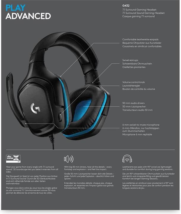 Image du produit Logitech G G432 (Filaire)