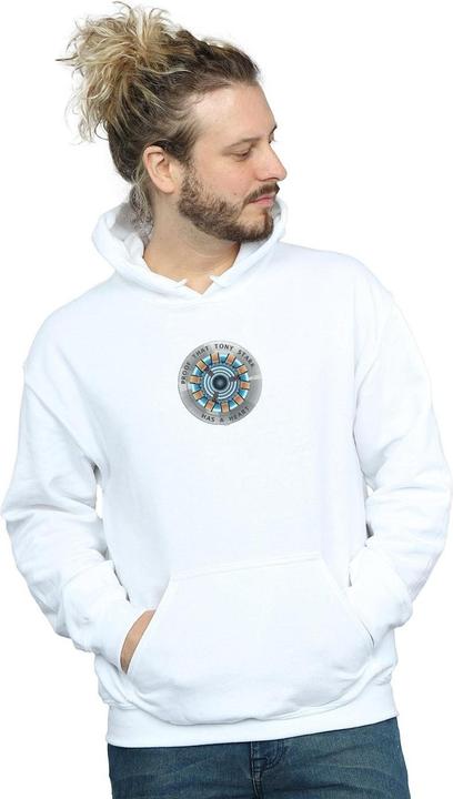 Actual product image Mens Avengers Endgame Tony Stark Heart Hoodie (S)