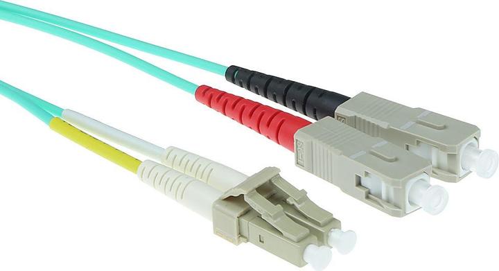 Actual product image 35 meter LSZH Multimode 50/125 OM3 fiber patch cable duplex with LC and SC connectors (CAT6, 35 m)