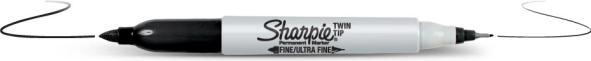 Produktbild Sharpie Twin Tip (Schwarz, 1 mm, 1 x)