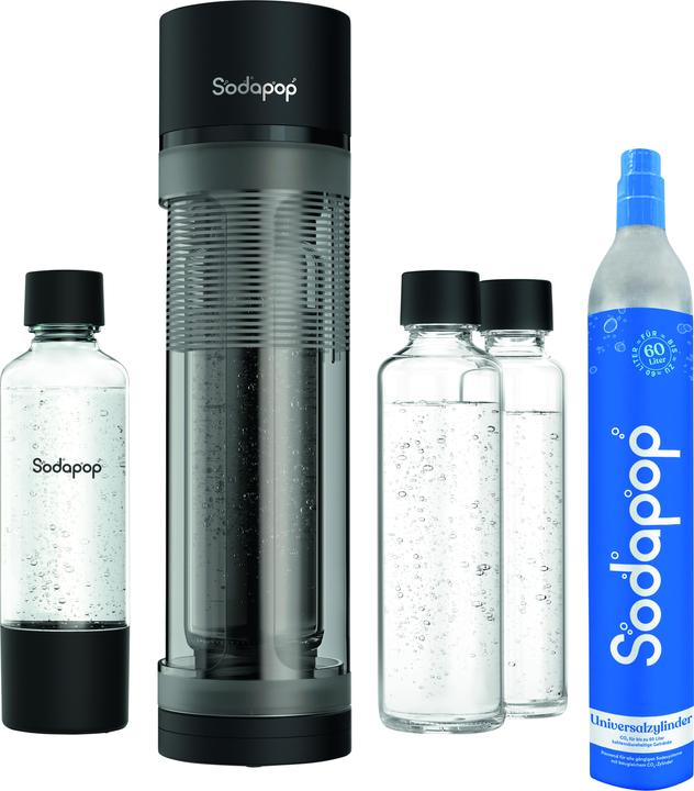 Bulles d'eau, Cylindre à gaz (60 l), 2 bouteilles en verre, 1 bouteille PET