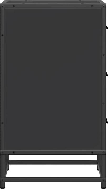 Actual product image VidaXL Bedside table black 40x34.5x60 cm wood-based material and metal bedside cabinet