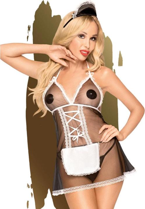 Produktbild Penthouse Lingerie Teaser - Mesh babydoll with fine lace trim including thong and (M/L)
