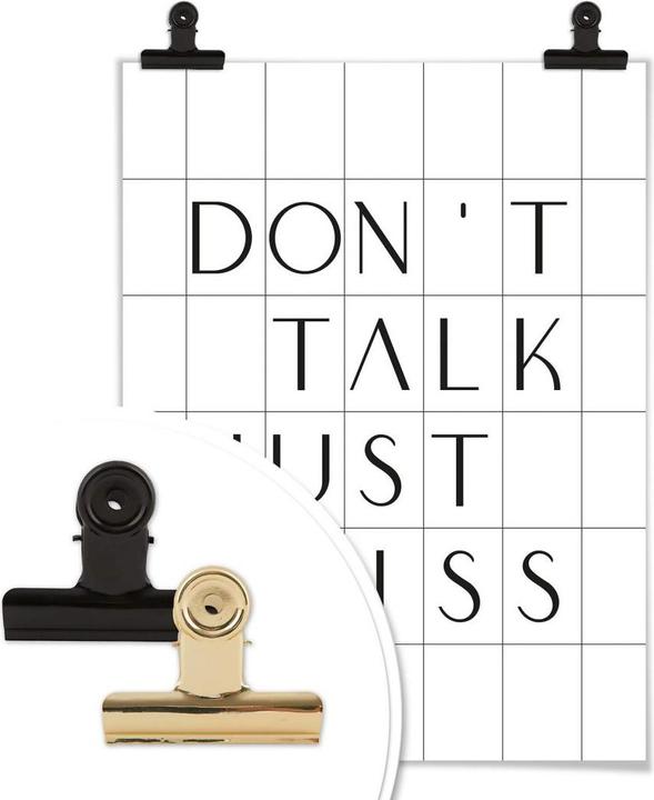 Actual product image Trenddeko with grid - Don't talk just kiss (24 x 30 cm)