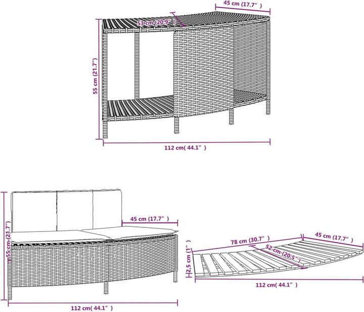 Image du produit VidaXL Margelle de piscine Jacuzzi Habillage de piscine noir Poly rotin