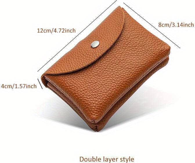 Produktbild Only-Bags.Store Mini Vintage Vegane Geldbörse, Echtleder-Kartenetui, tragbarer Kartenhalter und Portemonnaie für
