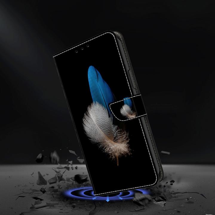 Immagine prodotto Art Custodia a libro per iPhone 15 con tasca per carte di credito Feather (Apple iPhone 15)