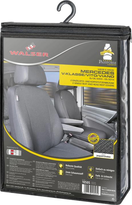Actual product image Walser Seat covers for Mercedes Viano and Vito W638 & W639 for 2 ES for armrest inside BJ 06/2003 - 2013