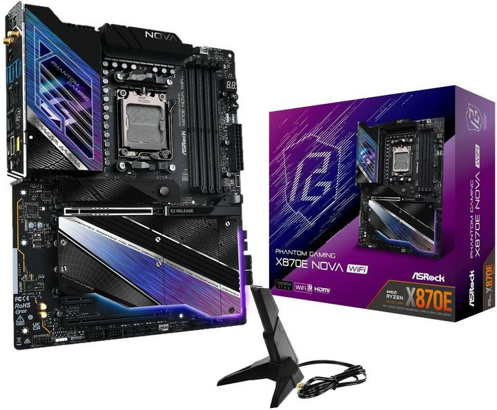 Productafbeelding AsRock MB AMD AM5 X870E Nova WiFi (AM5, AMD X870E, ATX)