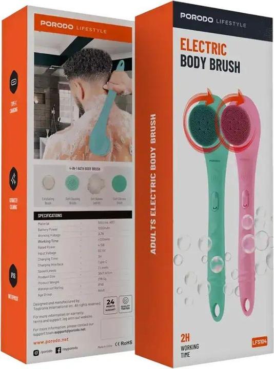 Immagine prodotto Porodo Lifestyle 4-in-1 Electric Body Brush - Pink