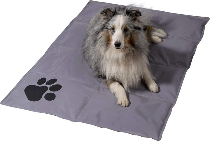 Dobar Kühlmatte mit schwarzen Pfoten 99,5 x 70 cm grau (Hund)