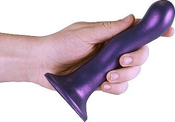 Image du produit Ouch! Ultra Soft Curvy G-Spot Dildo -7"/17 cm-Metallic Purple