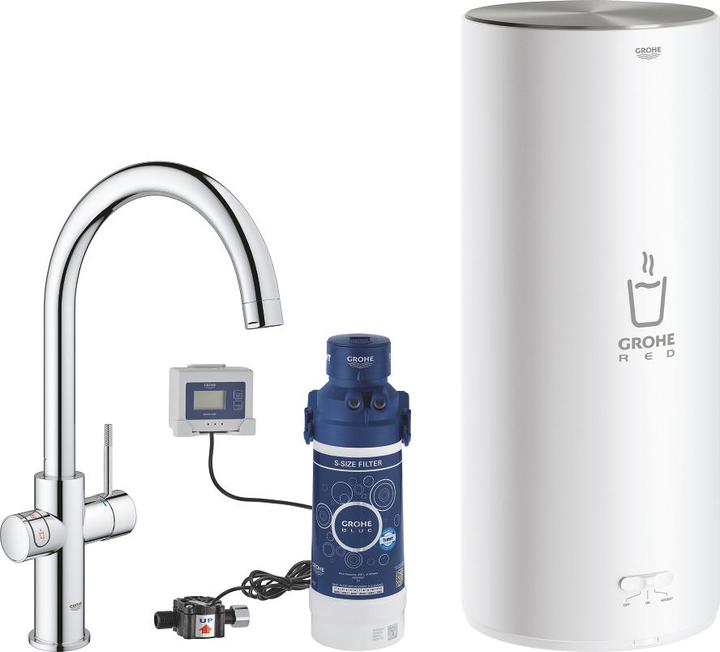 Actual product image Grohe Küchenarmatur mit Filterfunktion und kochend heisses Wasser GROHE Red Duo chrom glänzend 30079001