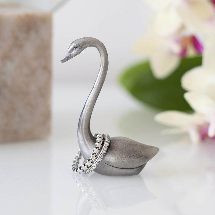 Actual product image Something Different Swan Iron Ring Holder