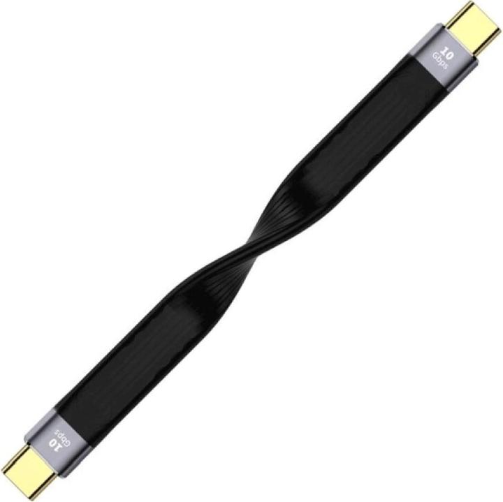 Productafbeelding PowerGuard USB-C naar USB-C kabel extra kort & flexibel 10cm (0.10 m, USB 3.1)