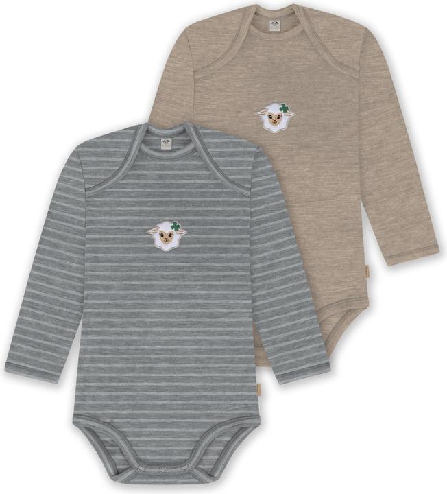 Normani 2er Pack Baby Merino Body Langarm „Auckland" - 9381