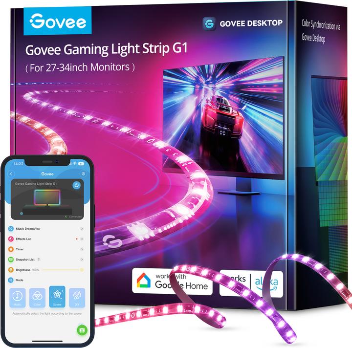 Produktbild Govee LED Stripe Gaming G1 (RGBW, 200 cm, Indoor)