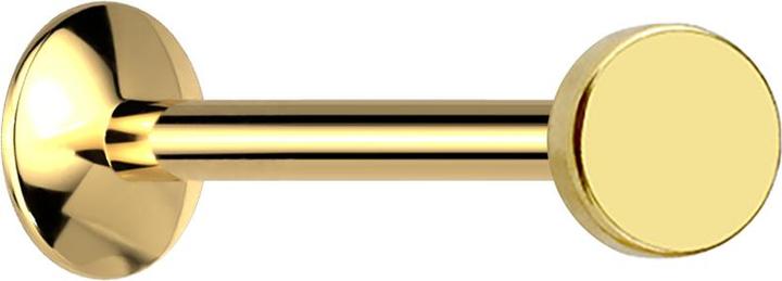 Actual product image Star Piercing Micro UFO Labret female thread gold plated with disc (without brass, Surgical steel 316L)