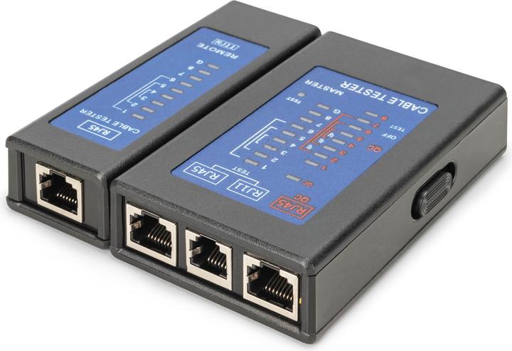 Produktbild Digitus Kabeltester, Netzwerk, RJ45, Einseitiger Tester Hauptgerät, Remote, PoE Tester, mit Schutzkoffer