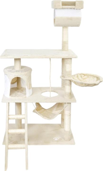 Produktbild Wiltec Kratzbaum beige/weiss 141cm Katzenbaum Katzenkratzbaum Kletterbaum Katze (141 cm, beige/weiss)