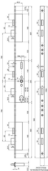 Actual product image MSL Panic multipoint locking devices FlipLock 24546 Pbe-SV