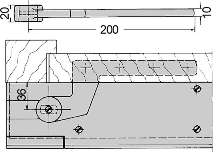Produktbild Dormakaba Türhebel 7411/56 für stumpf einschlagende Türen (Indoor)