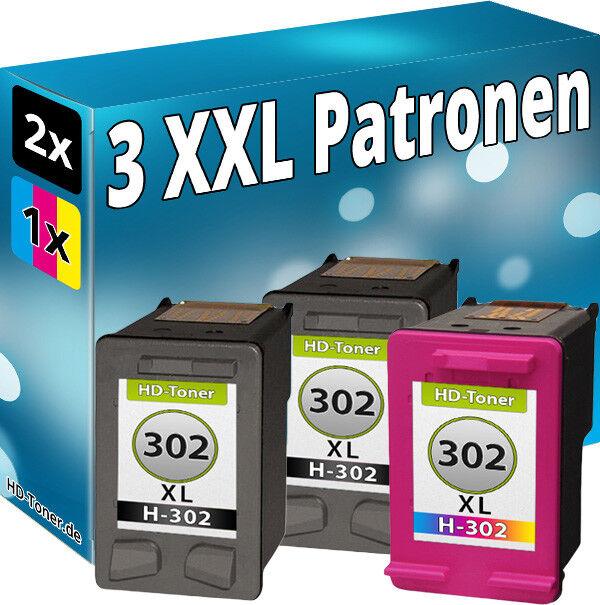 Actual product image Druckfuxx 3x TINTE PATRONEN für HP 302 XL Envy 4520 4521 4522 4524 4525 4526 452