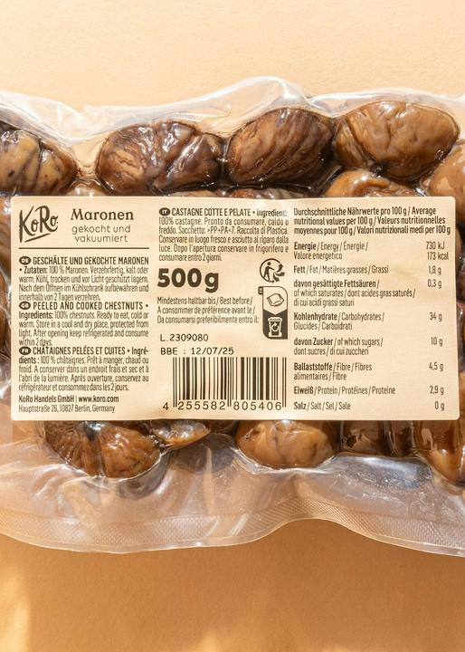 Actual product image KoRo Peeled and cooked chestnuts (500 g)