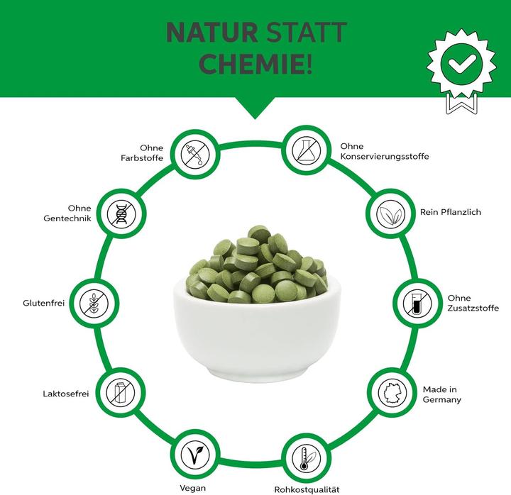 Produktbild Eltabia Bio Green Trio Presslinge | mit 1/3 Chlorella Spirulina Gerstengras (500 Stück, Tabletten)