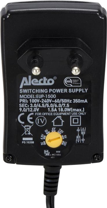 Actual product image Hesdo Alecto EUP-1500 Power Supply & Voltage Converter Black