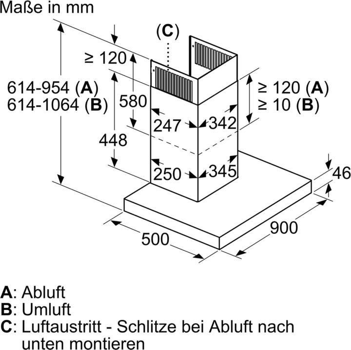 Actual product image Bosch Hausgeräte DWB97CM50 (Wall hood)