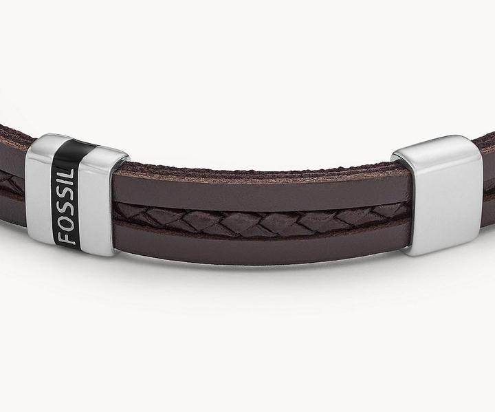 Image du produit Fossil Bracelet de bijoux (21.30 cm, Acier inoxydable, Cuir)