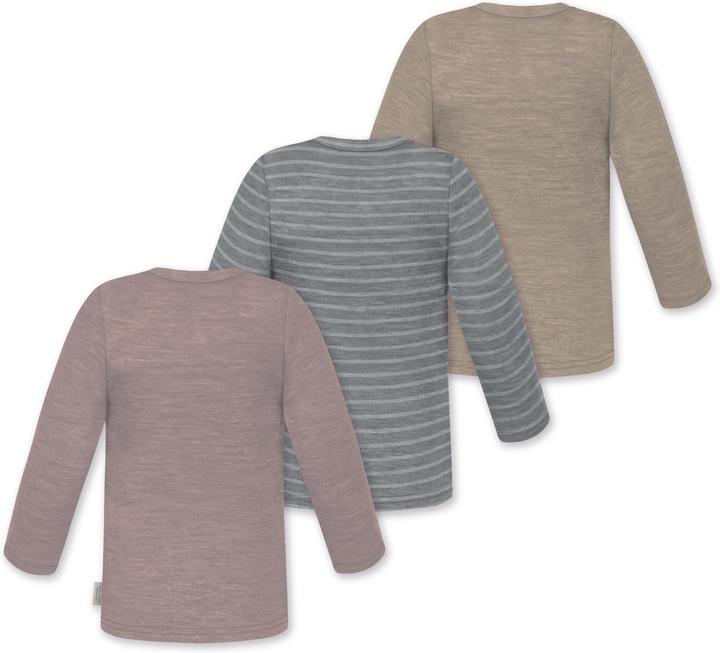 Actual product image Normani 3-pack baby merino longsleeve "Taupo" - 9475 (80)