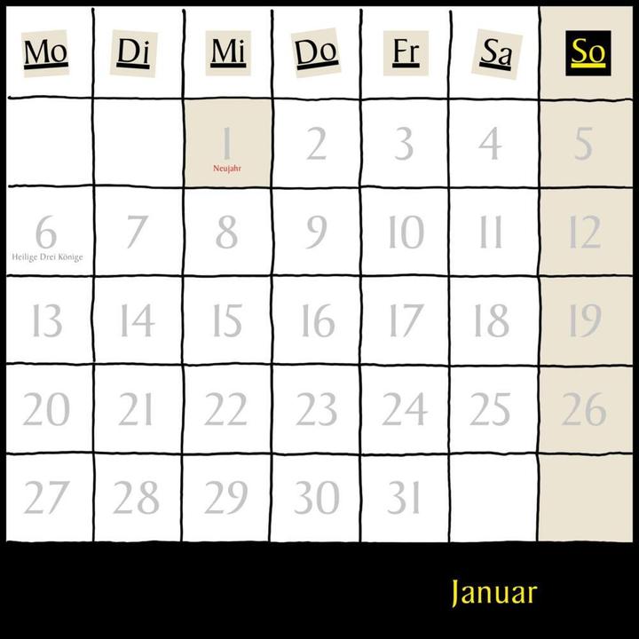 Produktbild Stein:Uli Stein Schwarzer Kalender 2025 (30 x 30 cm, Harter Einband, Deutsch)